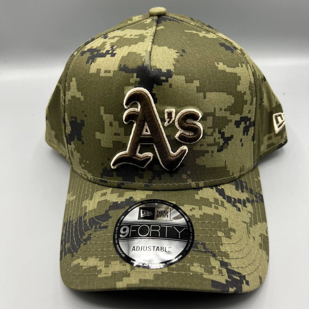 Oakland Athletics Hat Men Green Camo 9Forty New Era Snap Back Cap New A-Frame